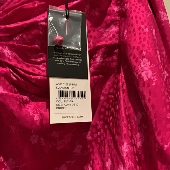 NWT Acler draped blouse statement sleeves size 10 LOWBALL offers DECLINED - Picture 4 of 7